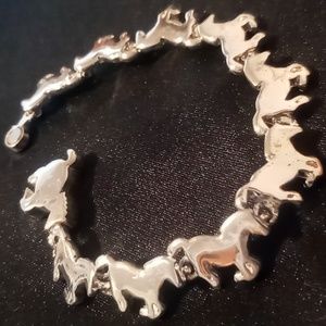 Horse bracelet silver plated with a magnetic clasp strong magnetic beautiful